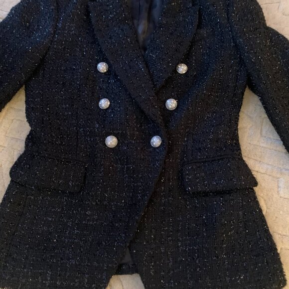 Dynamite Paloma Double Breast Blazer - Sparkling Black - Balmain Style - Picture 8 of 15